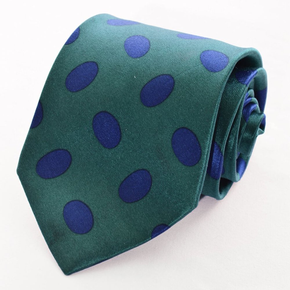 Mens Designer Gianfranco Ferre Silk Polka Dot Tie